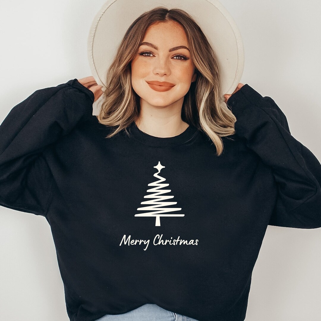 Suéter navideño minimalista, sudadera Feliz Navidad, suéter navideño ...