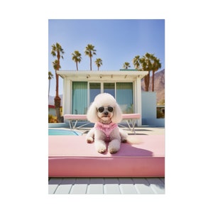 Poodle Print | Funny Dog Poster | Palm Springs Pool Wall Art | Cute Dog in Sunglasses | Fine Art, Matte or Semi-Gloss | Multiple Sizes Bild 7