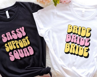 Bridal Party Shirts, Bride Squad Tee, Bachelorette Party Apparel, Wedding Celebration Tops, Bride and Bridesmaid Matching Shirts, Hen Party