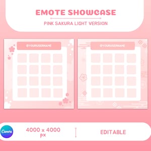 Emote Sub Badge Display Pink Sakura Light Version Cute for Artists, Youtube or Twitch Streamers, Alley Convention Keychain Pin Display