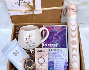 Crystals and Coffee Mug Gift Set Spiritual Gift Pamper Gift Box for Her Pamper Hamper Incense Holder Crystal Gift Box Birthday Gift for Her