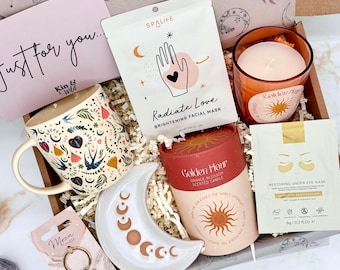 Midnight Bloom Mug Gift for Her, Four Set Sizes with a Candle and Facial Sheet Mask