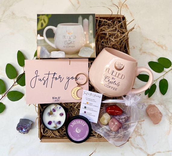 Crystal and Coffee Spiritual Mug Gift Set Spiritual Gifts for Women Crystal Lover Gift Pamper Hamper Crystal Gift Box Birthday Gift for Her