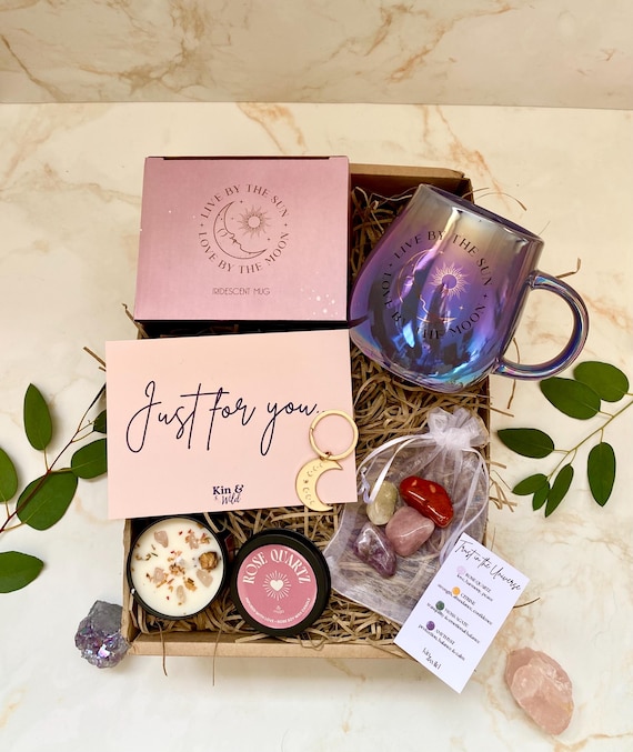 Spiritual Mug Gift Set Spiritual Gift Pamper Gift Box for Her Pamper Hamper Crystal Candle Crystal Gift Box Birthday Gift for Her