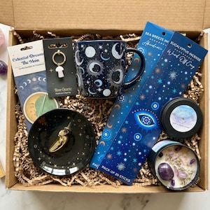 Celestial Mug Witchy Gift Set Spiritual Gift Box Witchy Mug Tarot Gifts for Spiritual Women Incense Holder Manifestation Self Care Gift