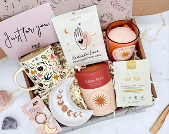 Midnight Bloom Mug Gift for Her, Four Set Sizes with a Candle and Facial Sheet Mask