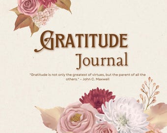 Gratitude Journal – Daily Mindfulness for Self-Care – Printable Digital Download