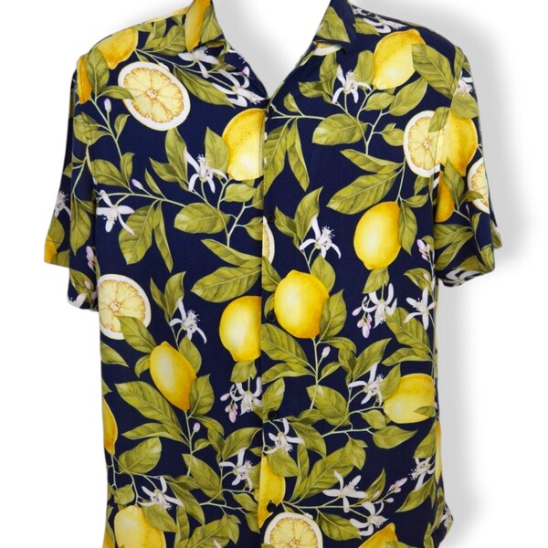 H&M Vintage Hawaiiaans shirt, maat L, Aloha shirt voor heren, Hawaii shirt, Aloha shirt 100% viscose
