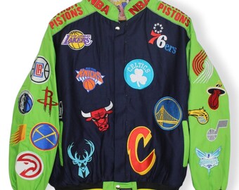 Racing Jackets NBA Jeff Hamilton Taille L, Verte Fluo, Neuve