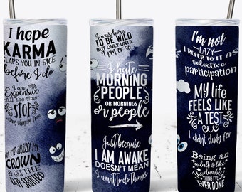 Sarkastische Zitate Becherverpackung: 20 Unzen dünnes Sublimationsdesign (Digitaler Download)