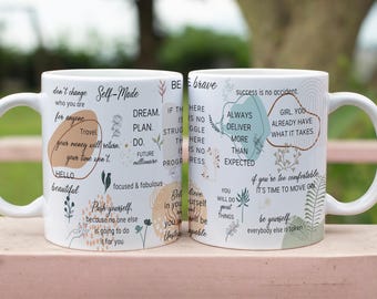 Self Love Affirmations Mug Design: Mental Health PNG (Digital Download)