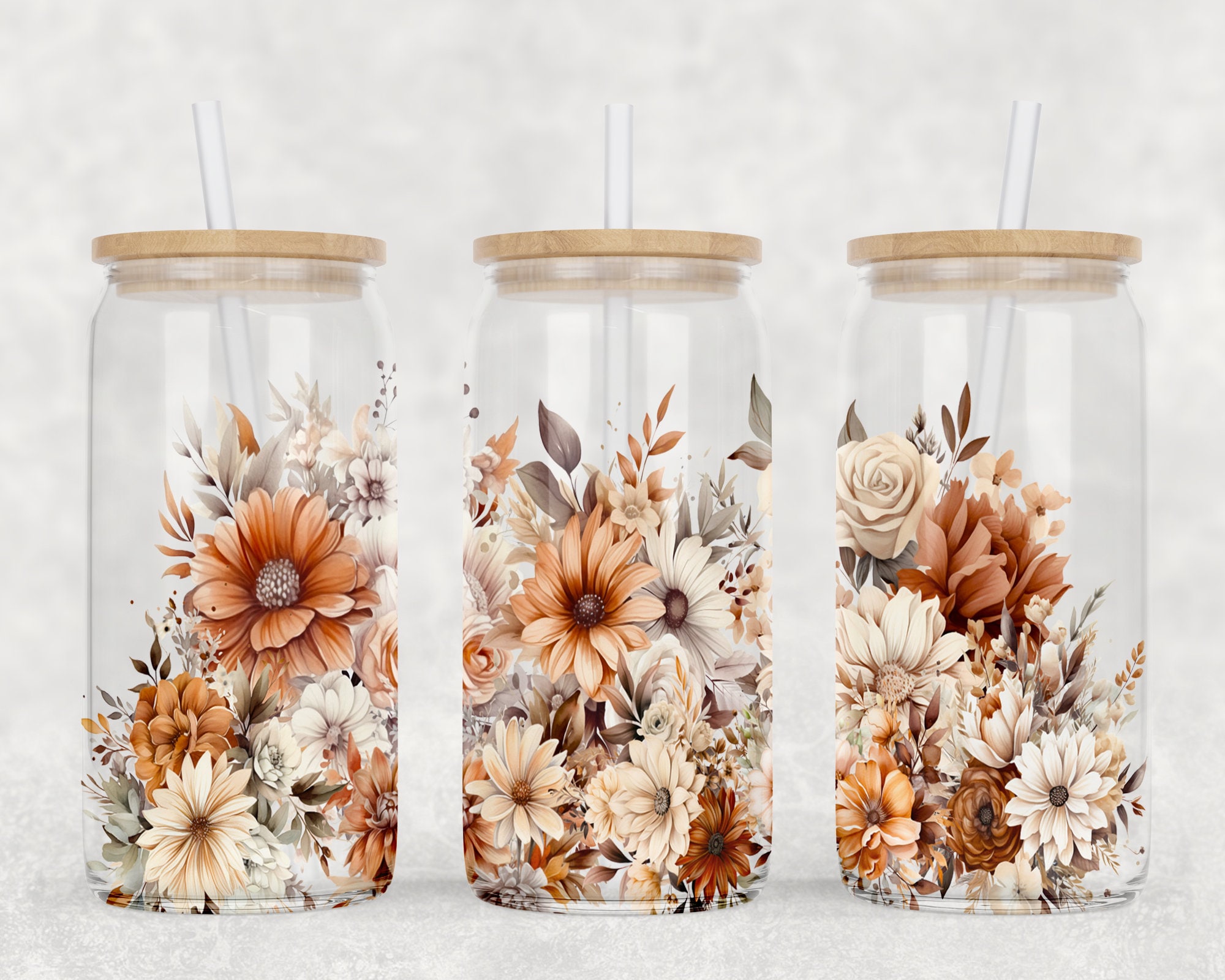 Whaline Boho Floral Drinking Glasses with Bamboo Lids and Straw 16oz White  Line Flower Leaves Beer C…See more Whaline Boho Floral Drinking Glasses