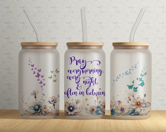 Christian Affirmations Libbey Glass Tumbler: Bible Verse Design (Digital Download)