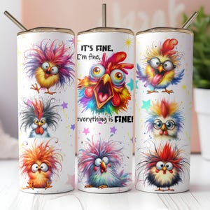 Funny Chicken 20oz Tumbler Wrap: Sarcastic Farm Life Design (PNG Digital Download)