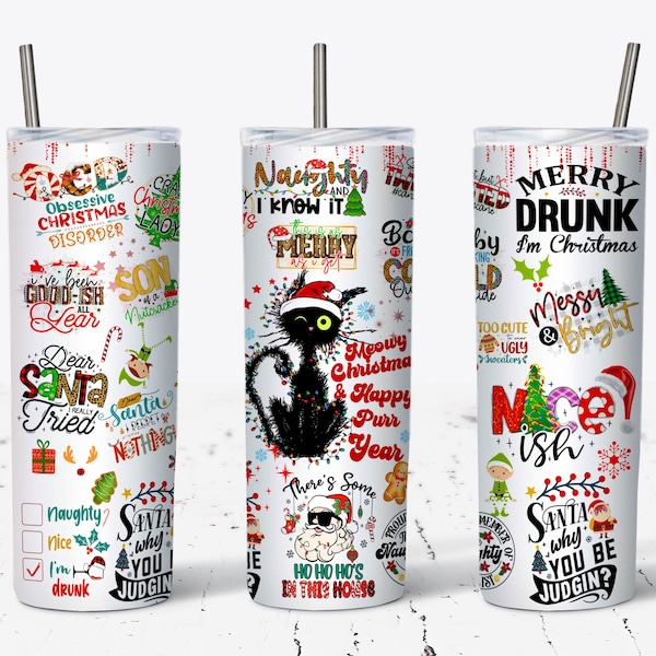 Sarcastic Christmas Quotes 20oz Skinny Tumbler, Funny Christmas Png, Christmas Quotes PNG, Christmas Tumbler Wrap, PNG File Digital Download