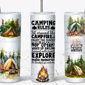 Life Is Better By The Campfire Tumbler Sublimation Design, 20oz Skinny Tumbler Sublimation, Camping Tumbler Wrap, PNG File Digital Download