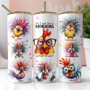 Funny Chicken Tumbler Wrap: Sarcastic Farm Life Design (PNG Digital Download)