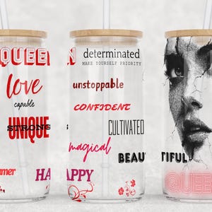 Affirmation Libbey Glass Can Tumbler: Self Love Wrap (PNG Digital Download)