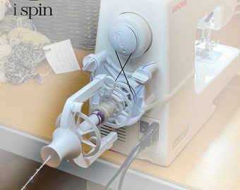 iSPIN es una solución de rueca eléctrica que se adapta fácilmente a su máquina de coser eléctrica. ¡Aún puedes usar tu máquina para coser!