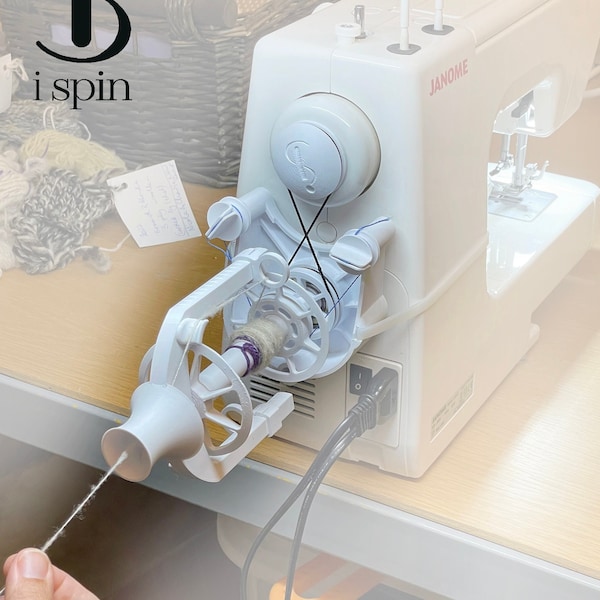 iSPIN is an electric spinning wheel solution that simply fits to your electric sewing machine. You can still use your machine for sewing!