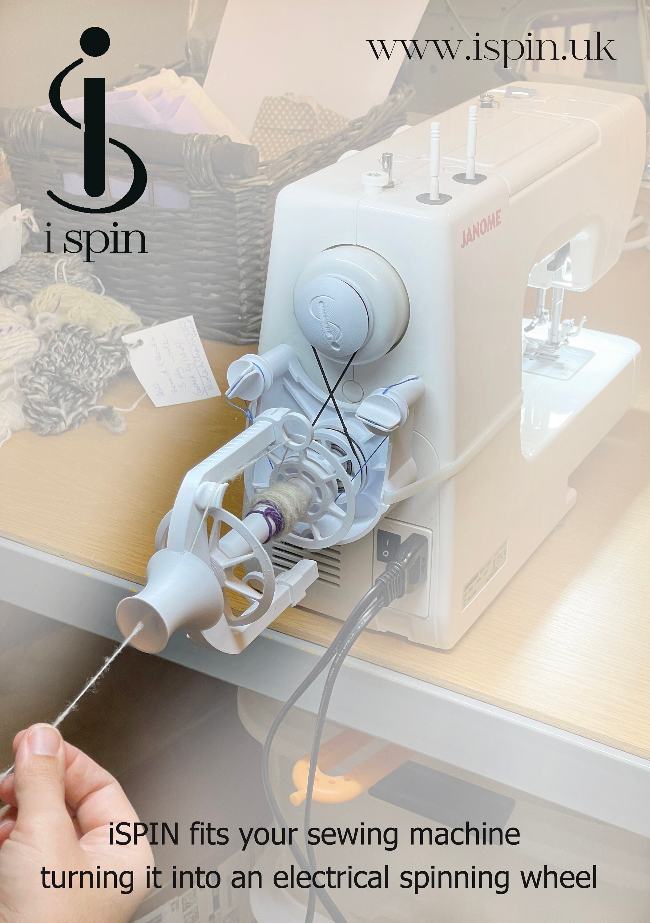 Ispin is an Electric Spinning Wheel Solution That Simply Fits to Your  Electric Sewing Machine. You Can Still Use Your Machine for Sewing 