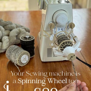 NEW iSPIN VX an e-spinning wheel solution that simply fits to your electric sewing machine. You can still use your machine for sewing!