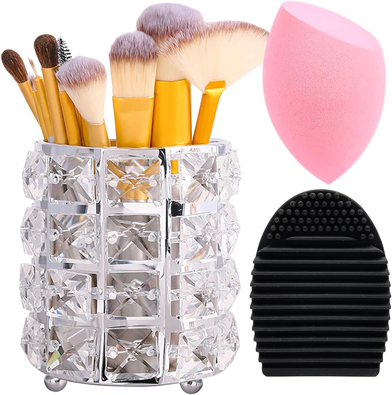 Makeup Brush Cleaner Solid Soap and Silicone Tray for Makeup Brushes and  Makeup Sponges 