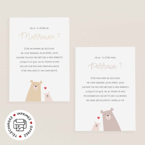 Godfather godmother request cards to print