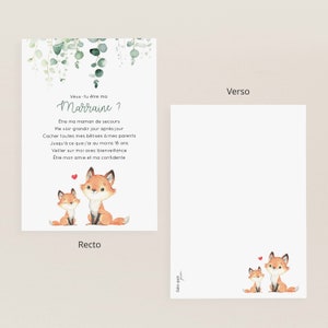 Carte demande parrain marraine / carte annonce futur parrain marraine façon poème, texte en français (non genré, pour bébé fille & garçon) zdjęcie 7