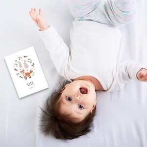 Cartes étapes bébé forêt, carte étape première année, carte étape bébé fille, carte étape bébé garçon, cartes étape bébé animaux image 7