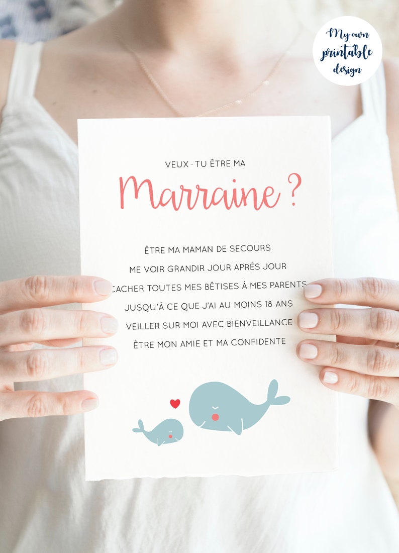 Cartes demande parrain marraine à imprimer (PDF & JPEG) image 6
