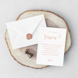 Carte demande témoin mariage à imprimer (PDF) - carte veux-tu être ma témoin imprimable - cadeau témoin mariage - annonce témoin femme image 3