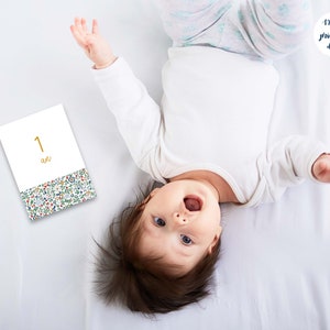 Cartes étapes bébé ma première année à imprimer / carte étape bébé imprimable / carte étape ma première année / liberty / fille & garçon image 5