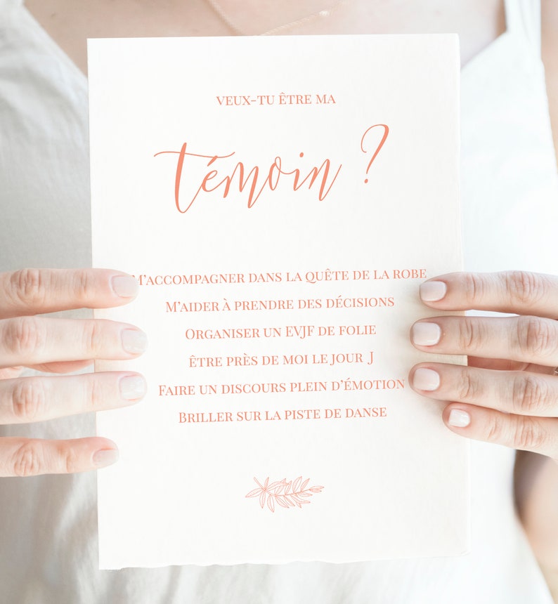 Carte demande témoin mariage à imprimer (PDF) - carte veux-tu être ma témoin imprimable - cadeau témoin mariage - annonce témoin femme image 4