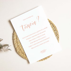 Carte demande témoin mariage à imprimer (PDF) - carte veux-tu être ma témoin imprimable - cadeau témoin mariage - annonce témoin femme image 2