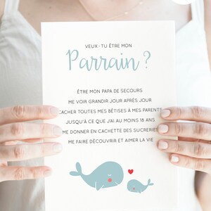 Carte demande parrain à imprimer (PDF) - carte annonce parrain imprimable - carte veux-tu être mon parrain poème image 3