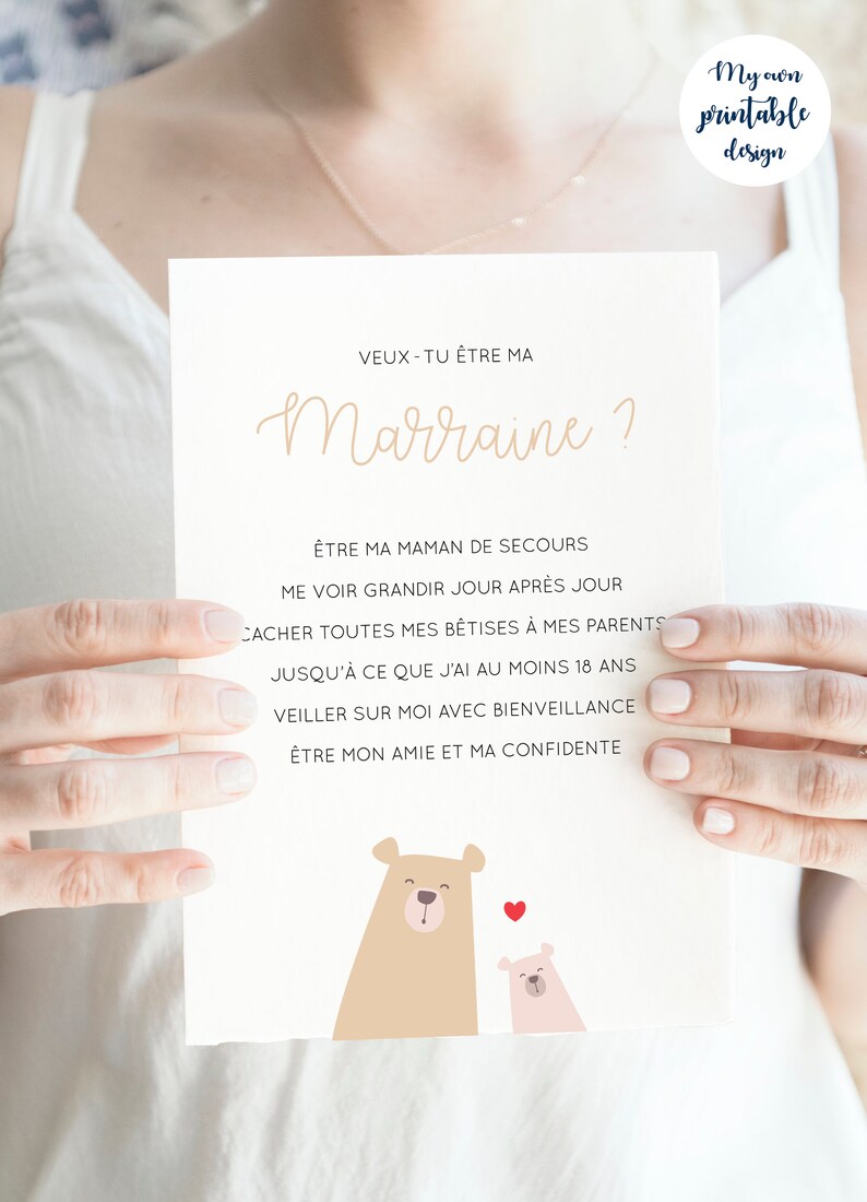 Cartes demande parrain marraine à imprimer image 7