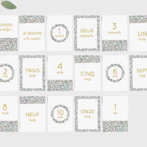 Cartes étapes bébé ma première année à imprimer / carte étape bébé imprimable / carte étape ma première année / liberty / fille & garçon image 3