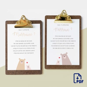 Cartes demande parrain marraine à imprimer image 4
