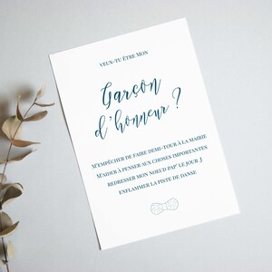 Carte demande garçon d'honneur mariage à imprimer - carte veux-tu être mon garçon d'honneur imprimable - cadeau annonce garçon d'honneur image 3