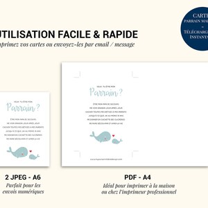 Carte demande parrain à imprimer (PDF) - carte annonce parrain imprimable - carte veux-tu être mon parrain poème image 4