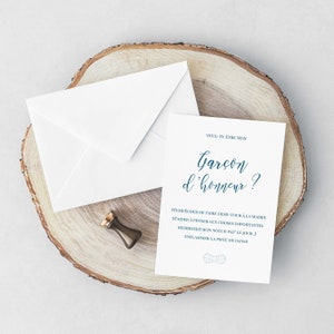 Carte demande garçon d'honneur mariage à imprimer - carte veux-tu être mon garçon d'honneur imprimable - cadeau annonce garçon d'honneur image 2