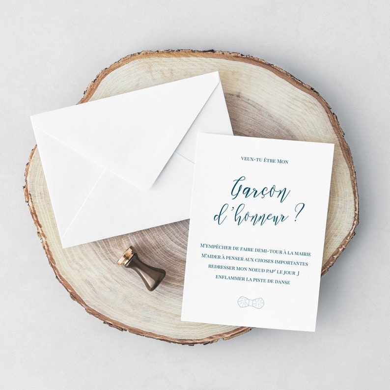 Carte demande garçon d'honneur mariage à imprimer - carte veux-tu être mon garçon d'honneur imprimable - cadeau annonce garçon d'honneur image 2