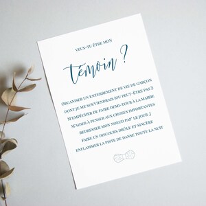 Carte demande témoin mariage à imprimer (PDF) - carte veux-tu être mon témoin imprimable - cadeau témoin mariage - annonce témoin homme image 3