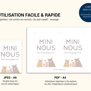 Carte annonce deuxième grossesse mini nous à imprimer (illustration ours, thème forêt) image 6