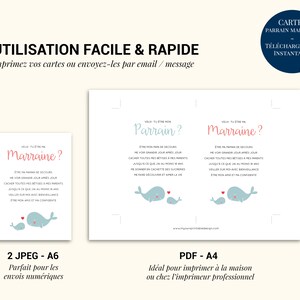Cartes demande parrain marraine à imprimer (PDF & JPEG) image 10