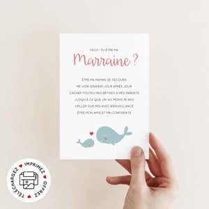 Godmother request card to print (PDF) - printable godmother announcement card - will you be my godmother poem card