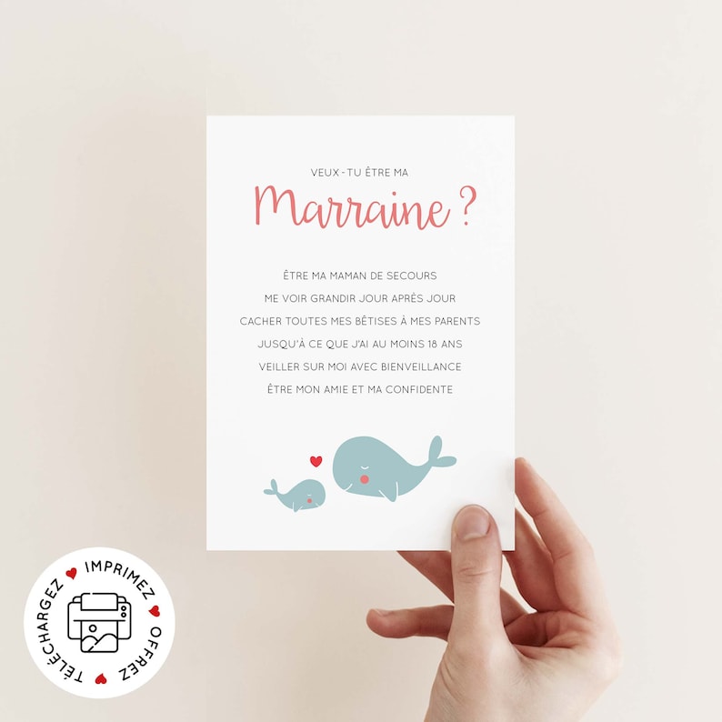 Cartão de pedido de madrinha para imprimir (PDF) - cartão de anúncio de madrinha para impressão - cartão de poema você será minha madrinha imagem 1