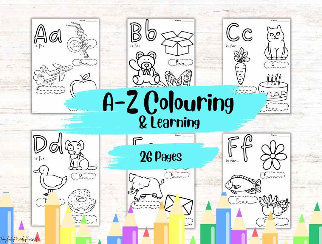 A-Z Colouring Pages for Children Printable Alphabet Colouring - Etsy