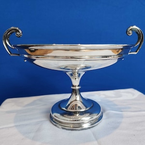Silver Plated Art Nouveau Two-Handled Pedestal Tazza Bowl